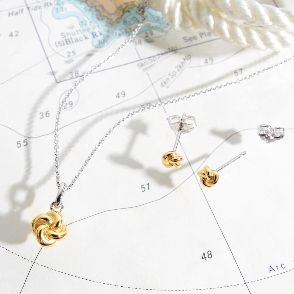 Marina Tide Knot RP/GP Stud Earrings