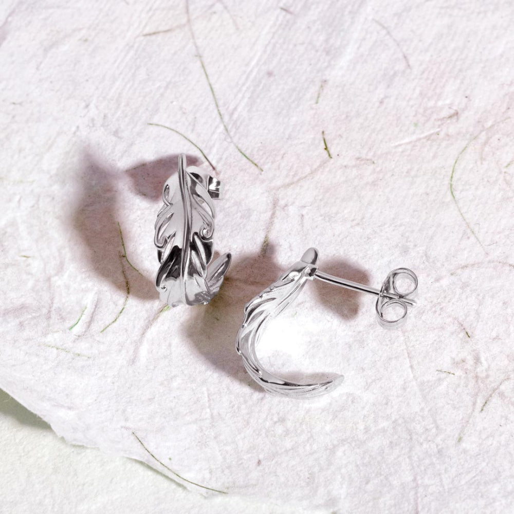 Feather Wisp Hoop Earrings