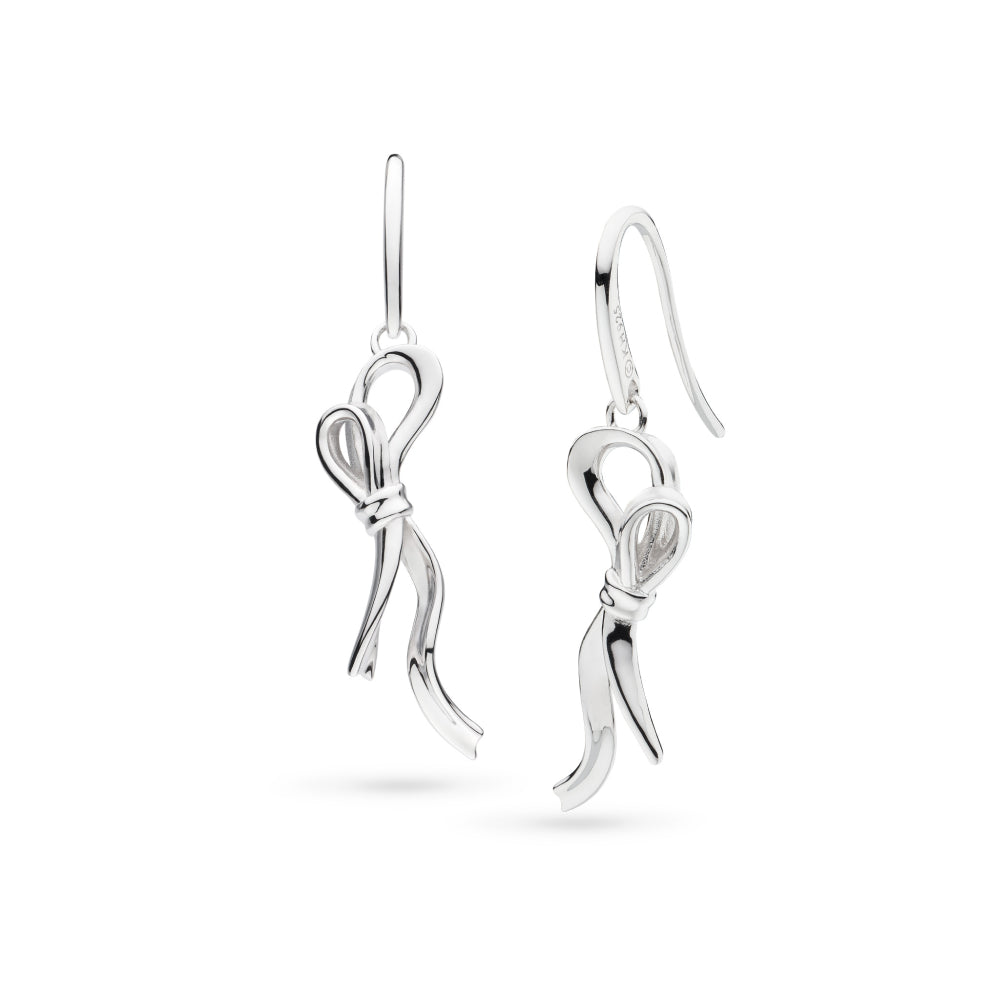 KH Serenity Ribbon Bow Loop Drop Earrings