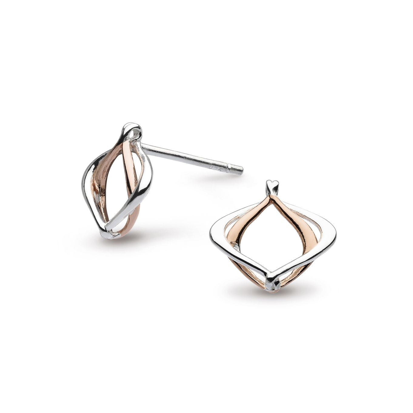 Silver & Rose Gold Plated Alicia Petite Stud Earrings