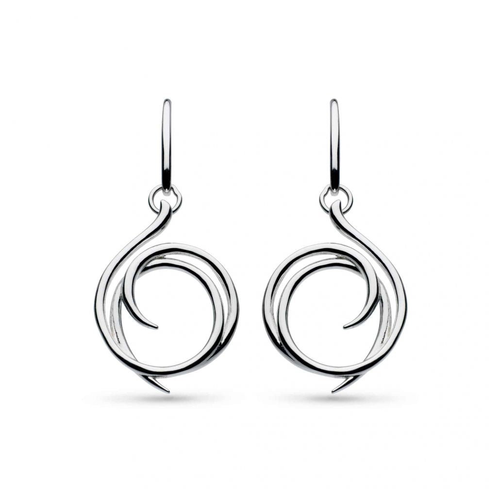 Silver Entwine Helix Wrap Drop Earrings
