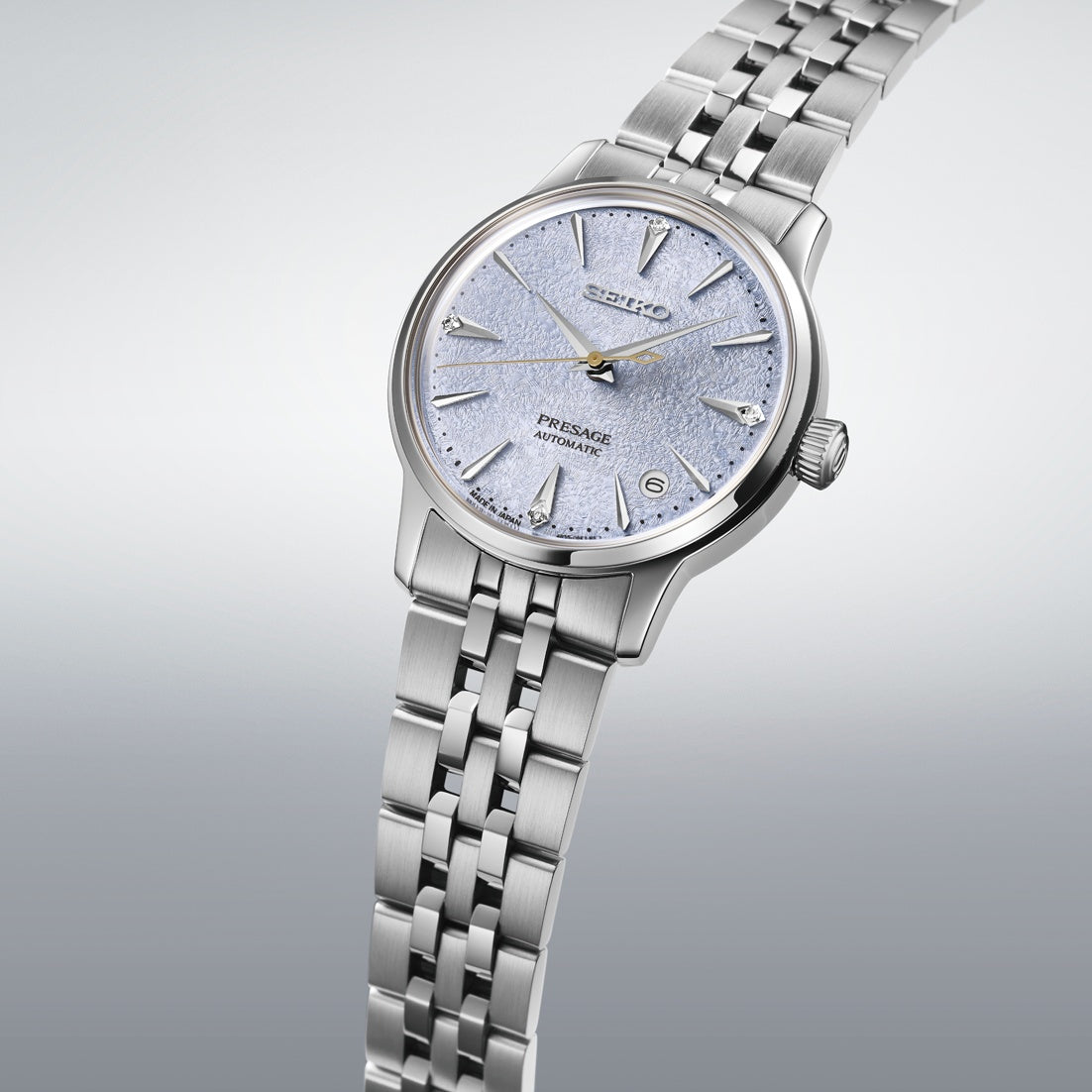 Presage Cocktail series Light Blue textured dial