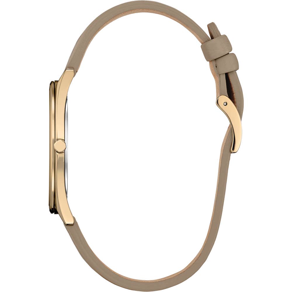 Unisex Taupe stiletto leather strap watch