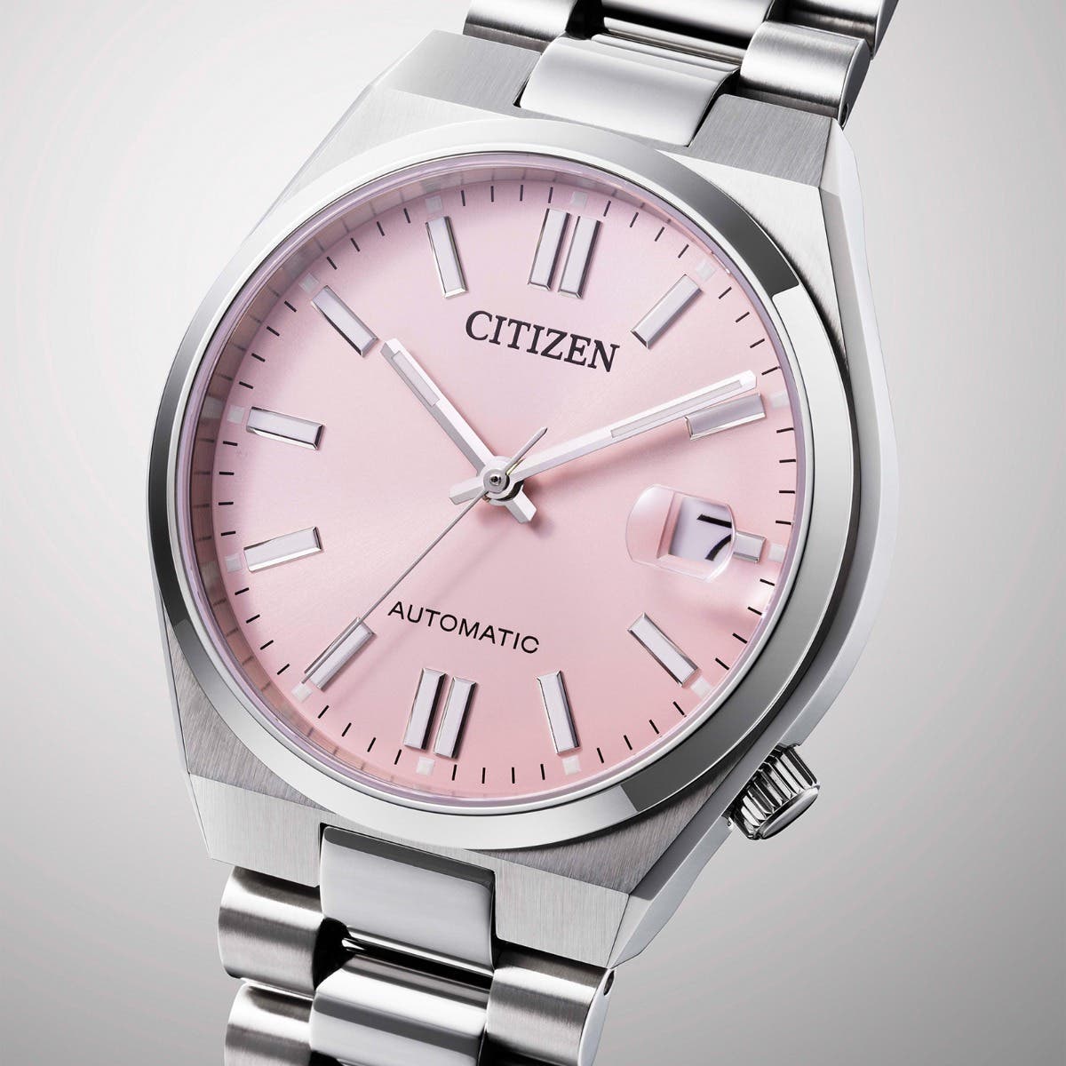 "Tsuyosa" Automatic Stainless steel bracelet watch - pink dial