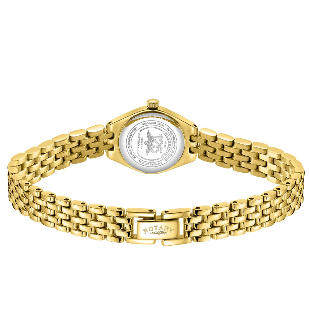 Lady's gold coated cocktail white dial bracelet watch