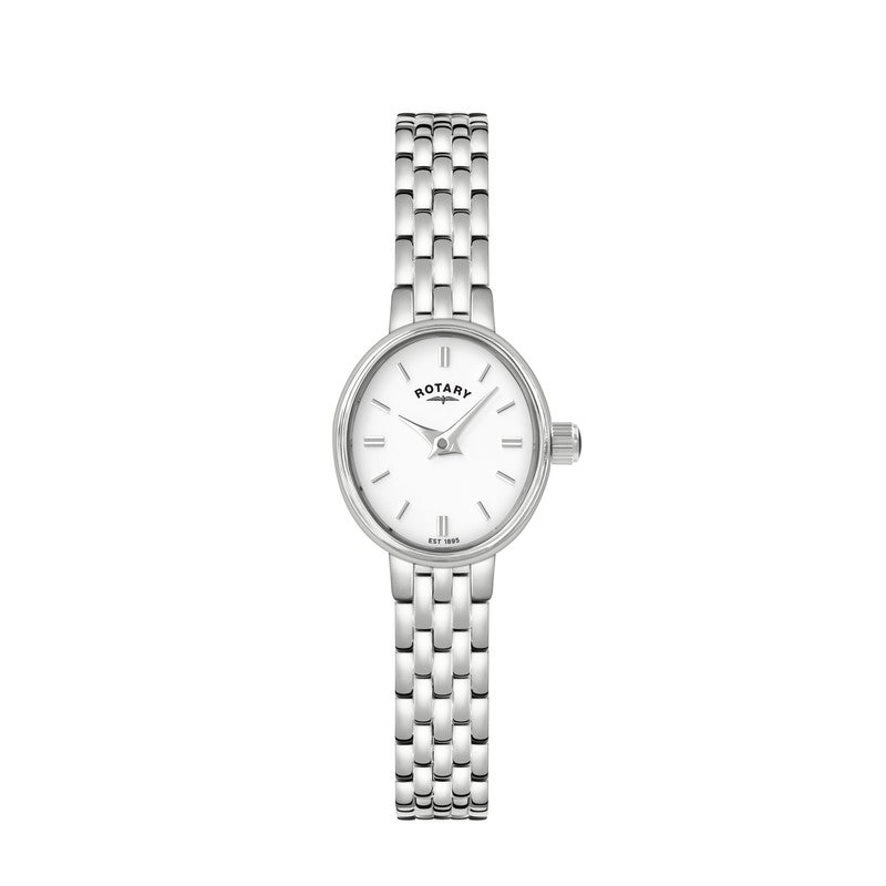Lady's stainless steel white dial bracelet watch
