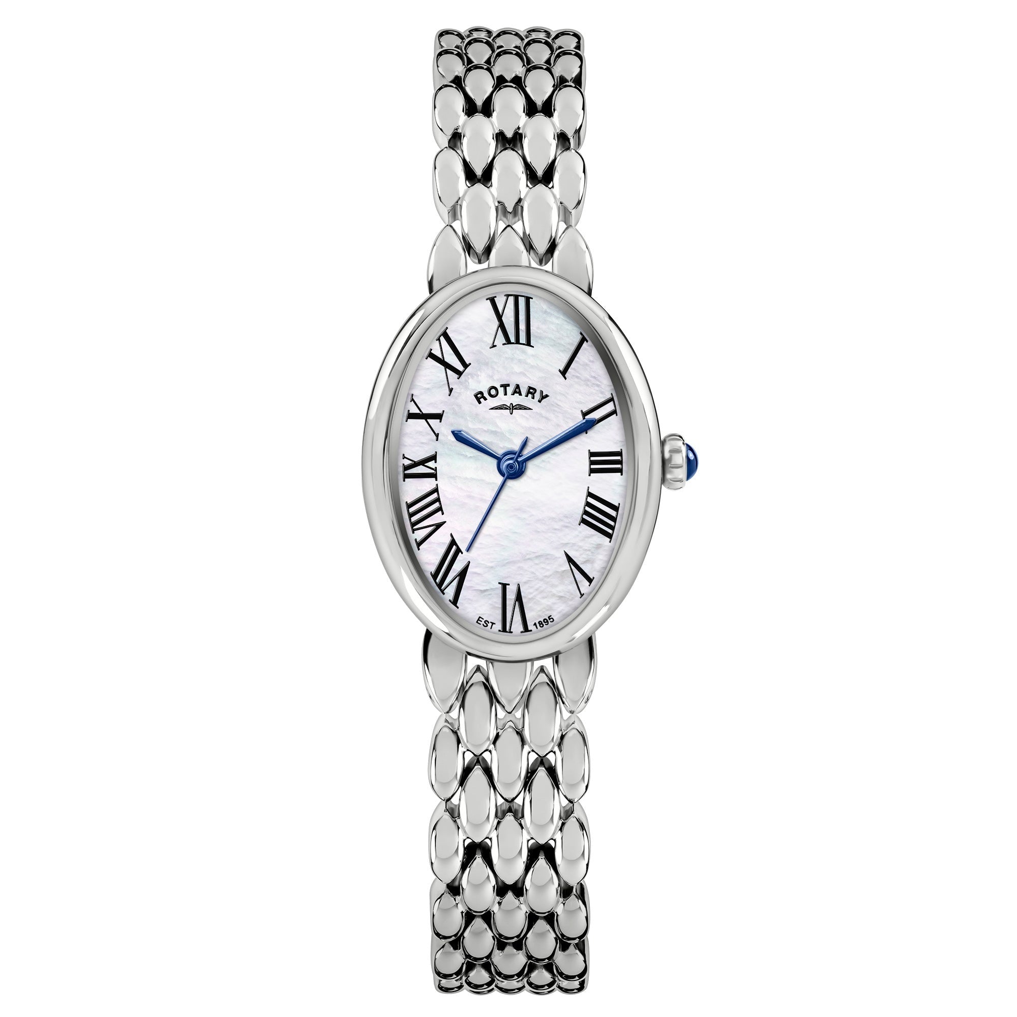 Lady's stainless steel Astoria  mother of pearl oval dial bracelet watch