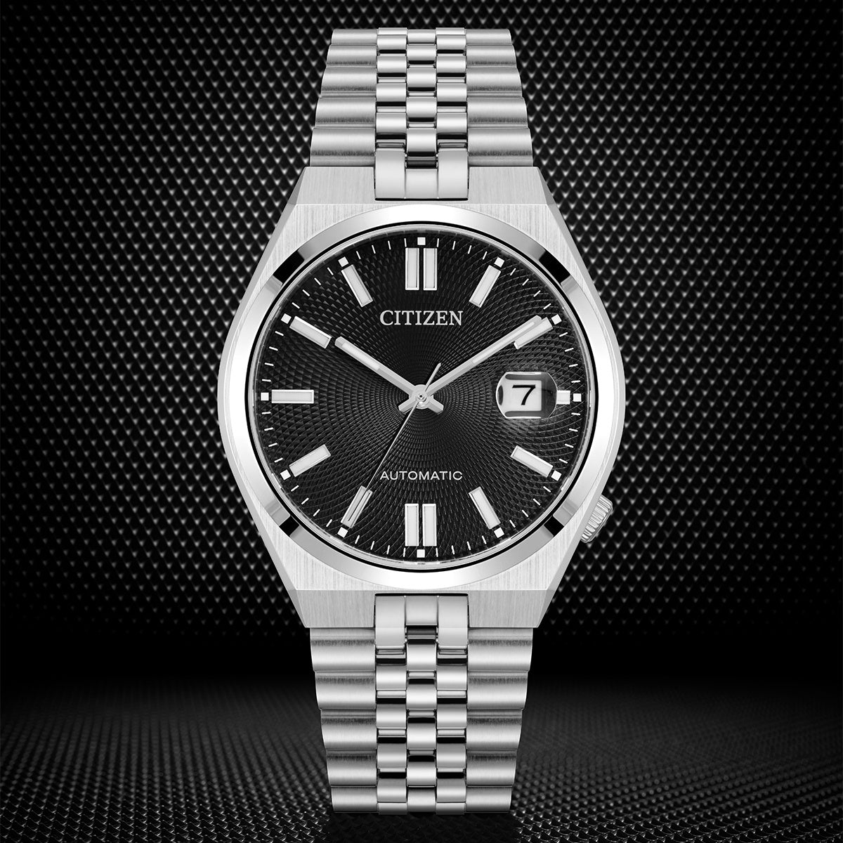 Tsuyosa 60 Automatic  Black Dial Stainless Steel Bracelet