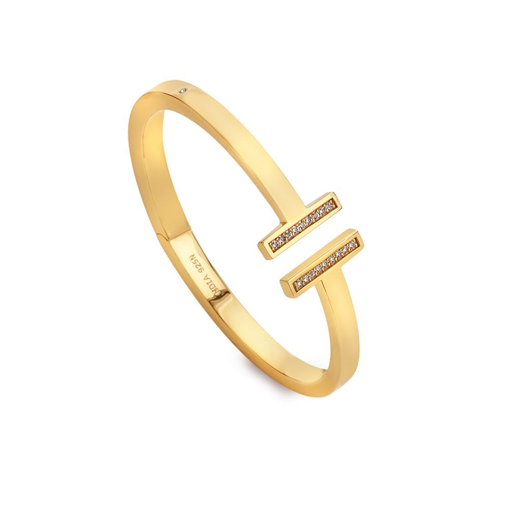 HD X Tasha Ghouri T-Bar Bangle - Yellow Gold Plate