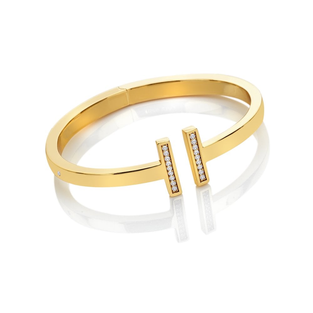 HD X Tasha Ghouri T-Bar Bangle - Yellow Gold Plate