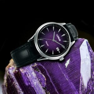 Men’s Deep Purple Colour Fade Dial Leather Strap