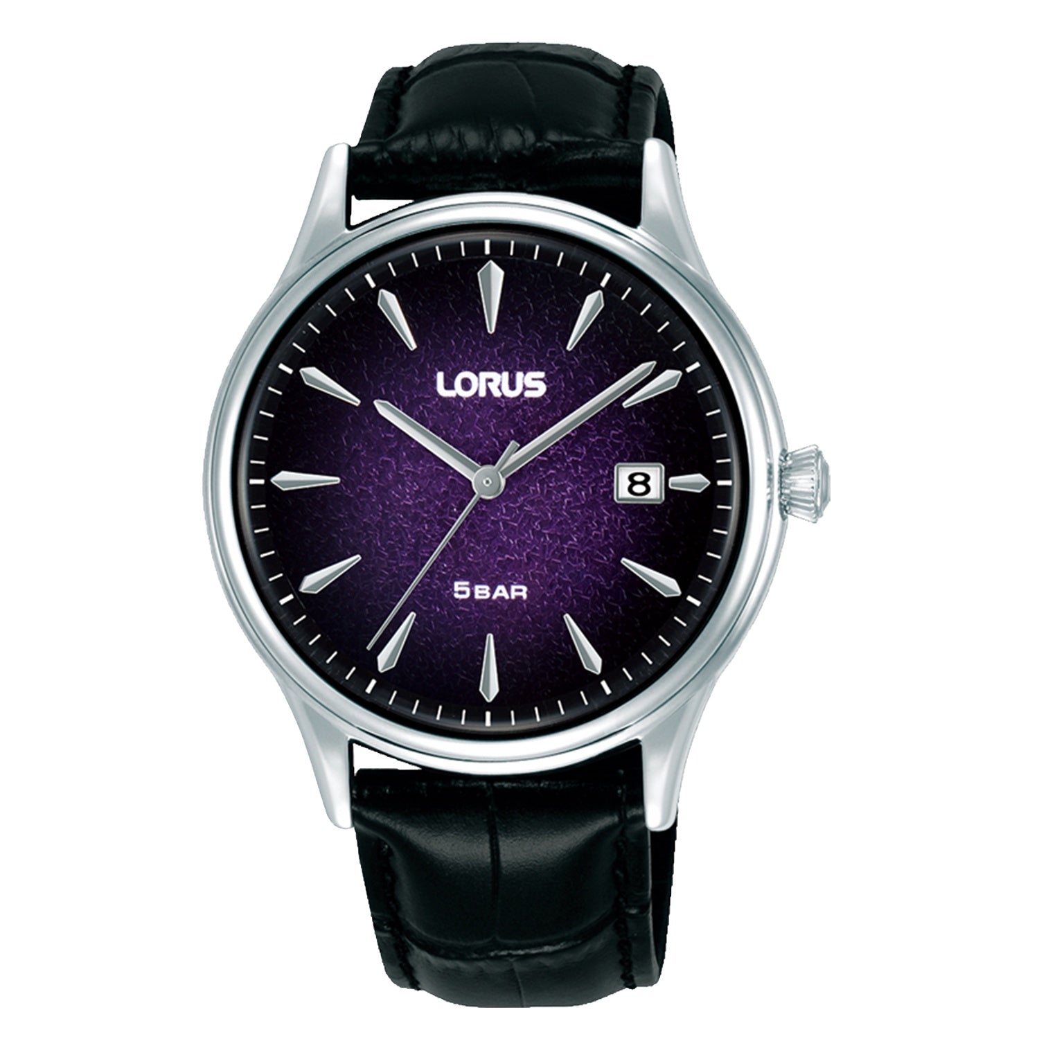 Men’s Deep Purple Colour Fade Dial Leather Strap