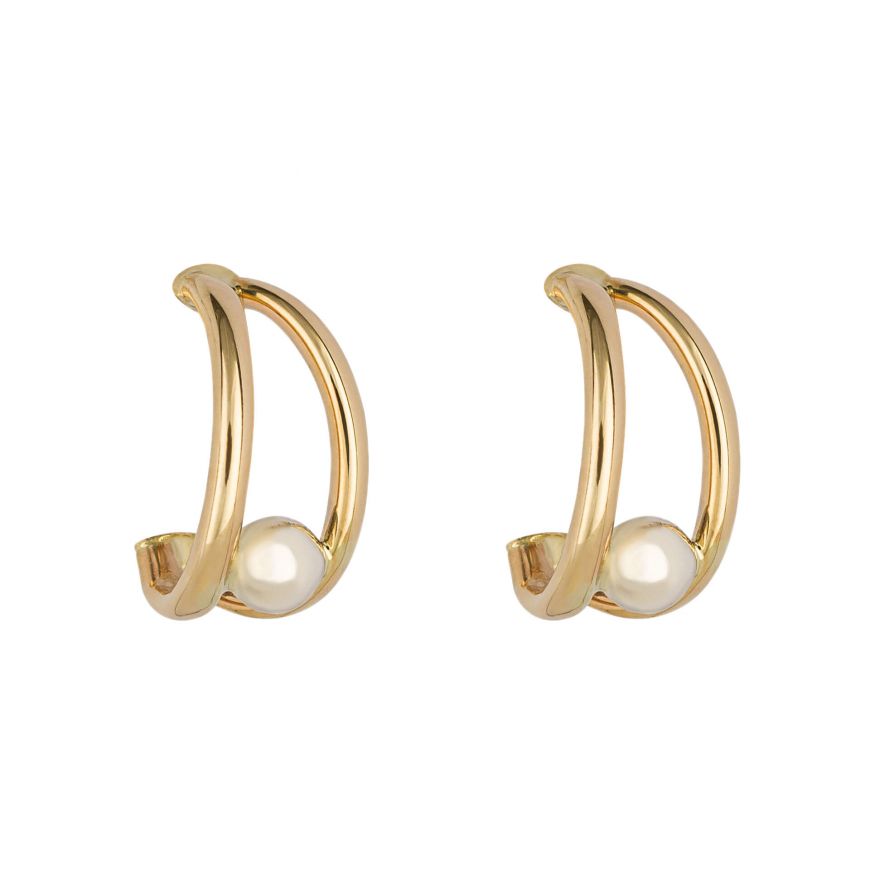 9ct Yellow & White Gold Split Drop Earrings