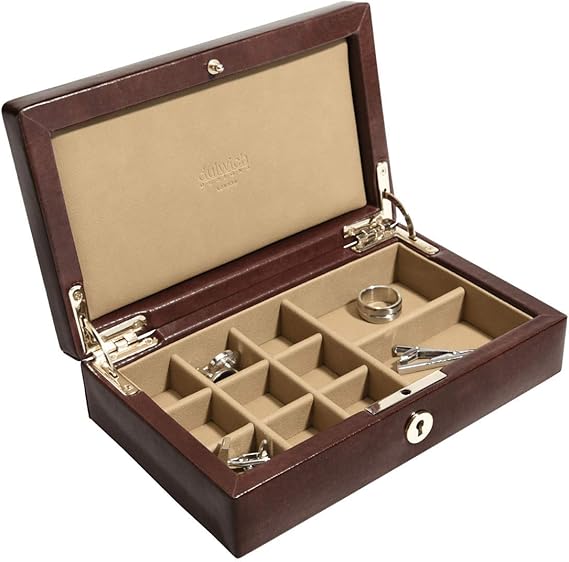 Brown cufflink box