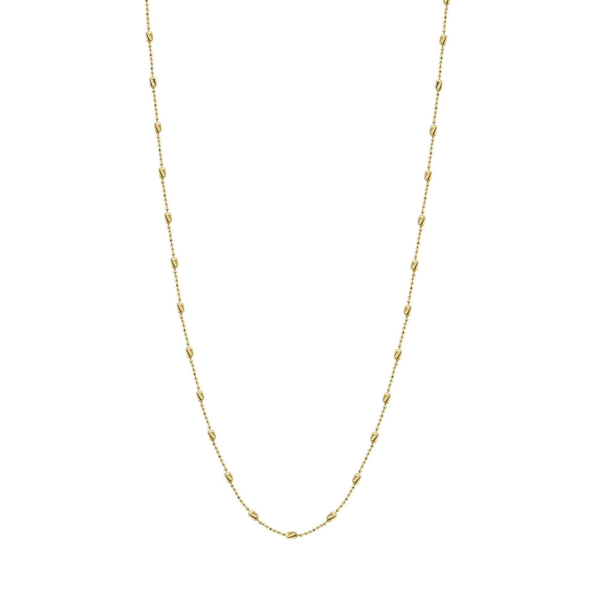 9ct yellow gold Diamond Cut Station Necklace