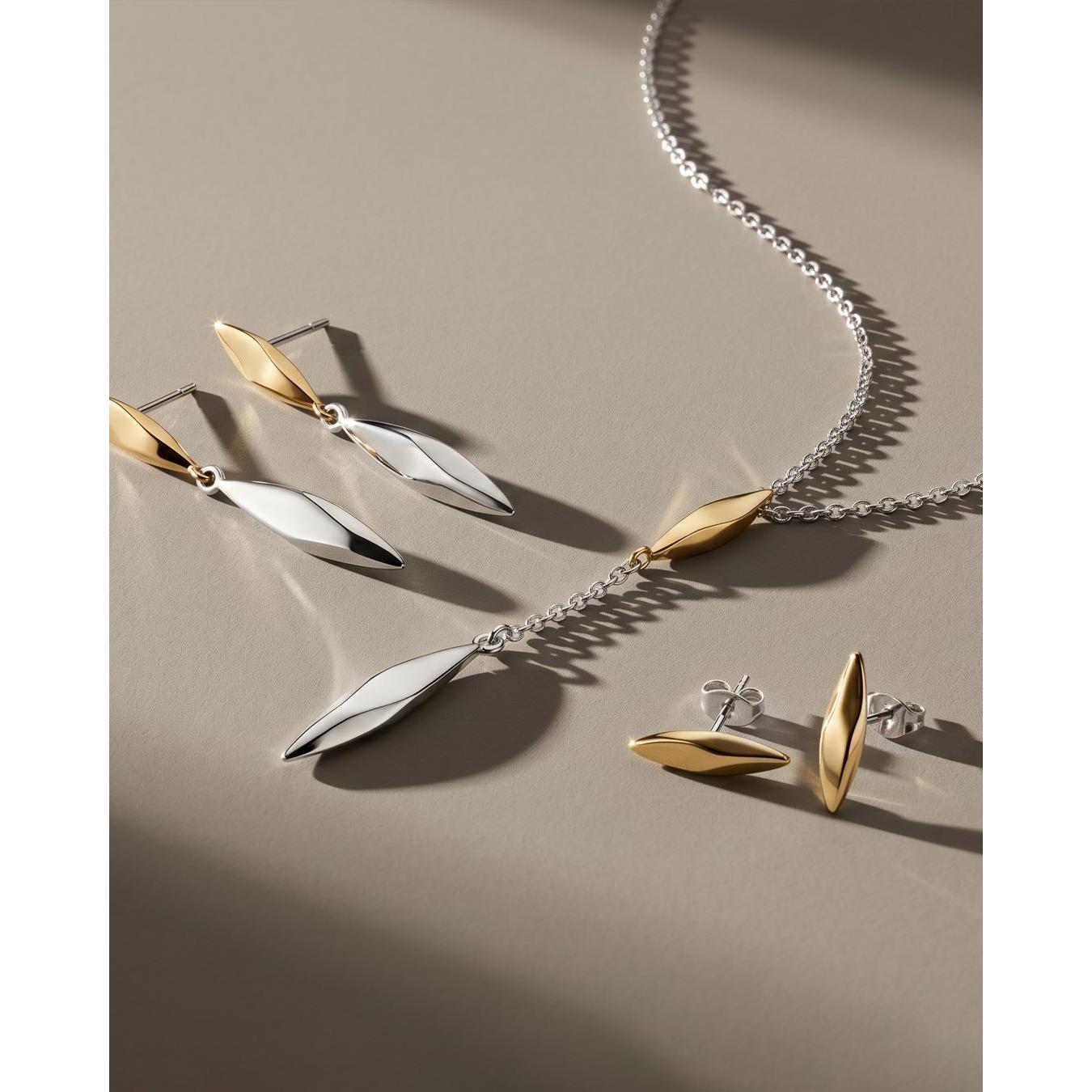 Glint Golden Two-Tone Lariat-Style Necklace