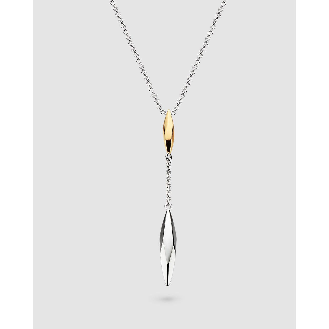 Glint Golden Two-Tone Lariat-Style Necklace