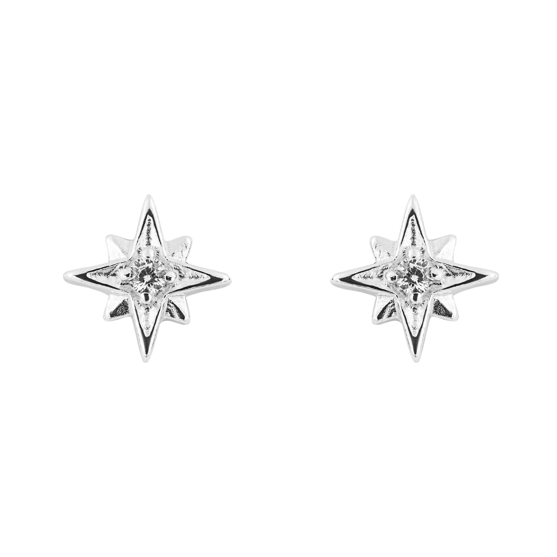 Starburst Stud Earrings with Cubic Zirconia