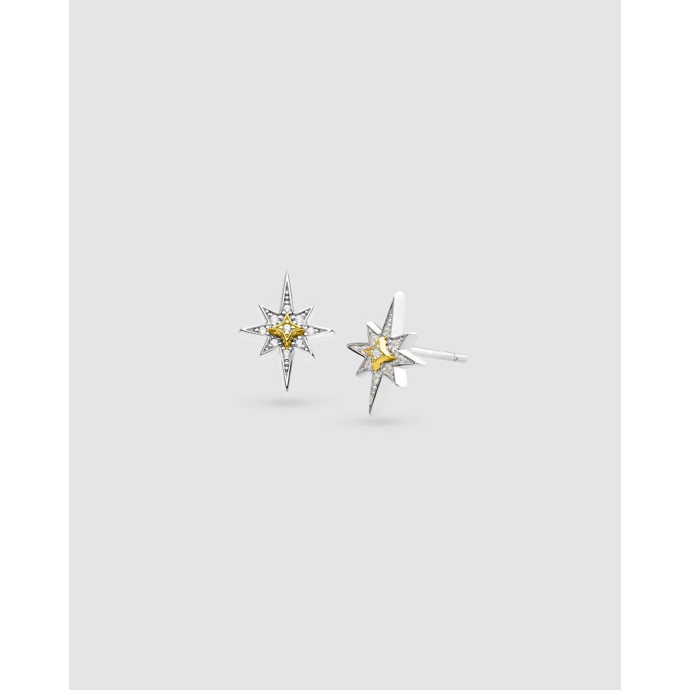 Celeste North Star CZ gold plated studs