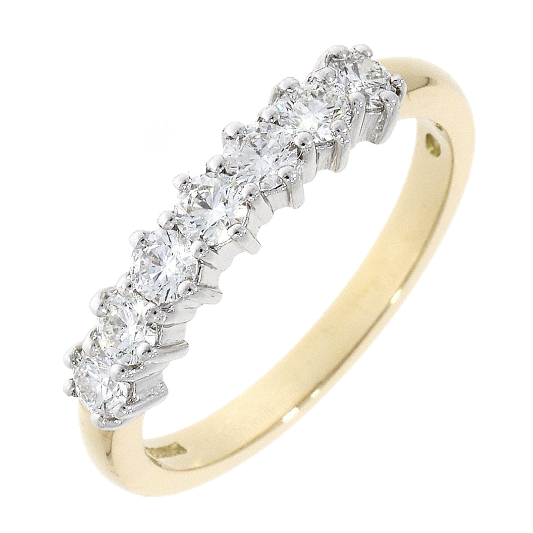 18ct Gold Diamond 0.60ct Half Eternity Ring