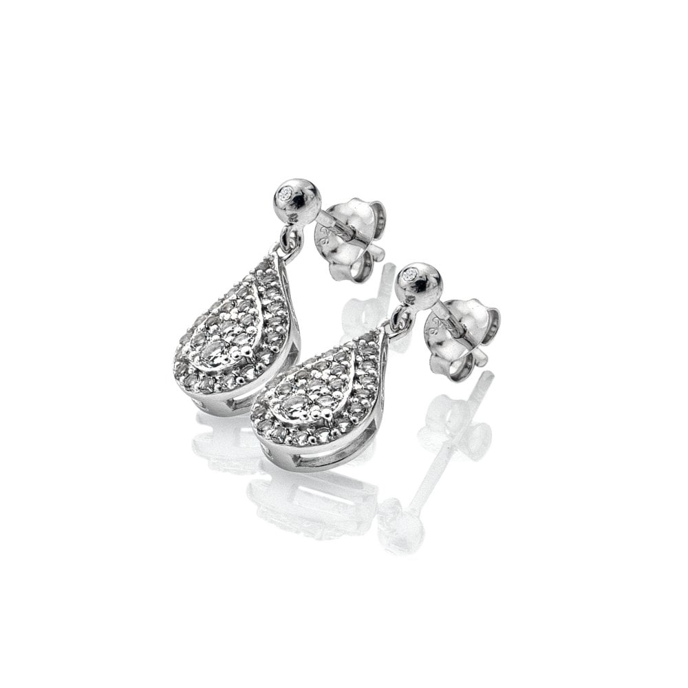 Silver Glimmer White Topaz set Earrings