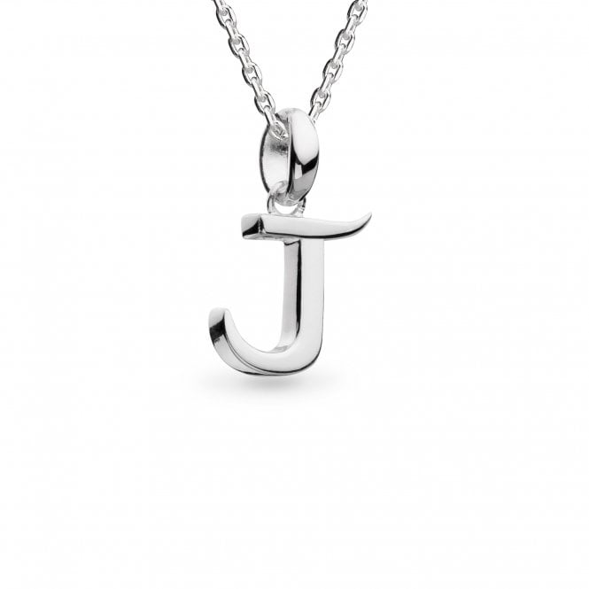 Rhodium Plated Silver Signature Skript Capital J Necklace