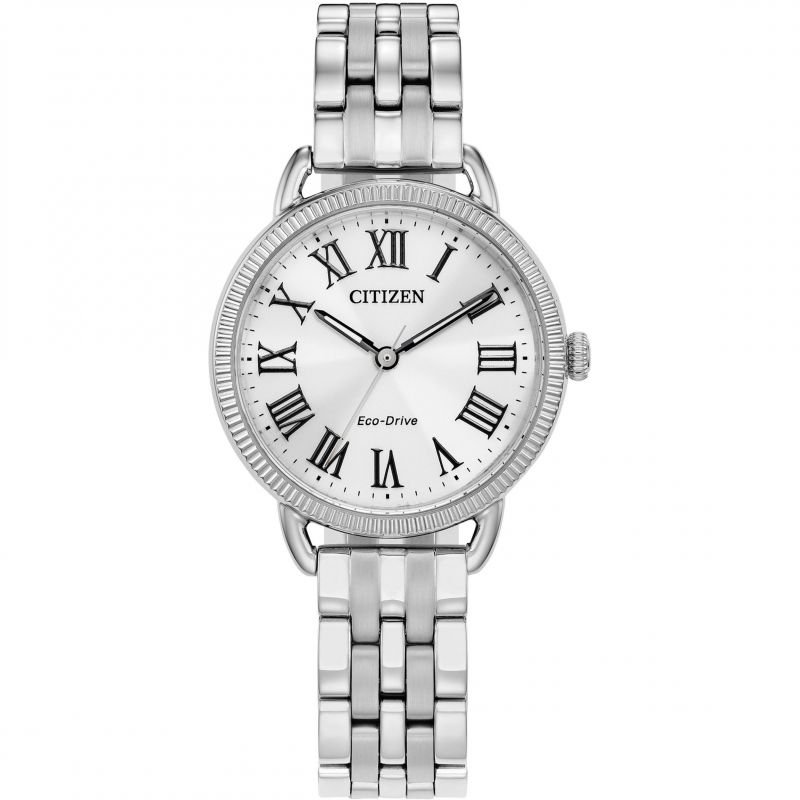 Classic stainless steel roman numeral dial bracelet watch