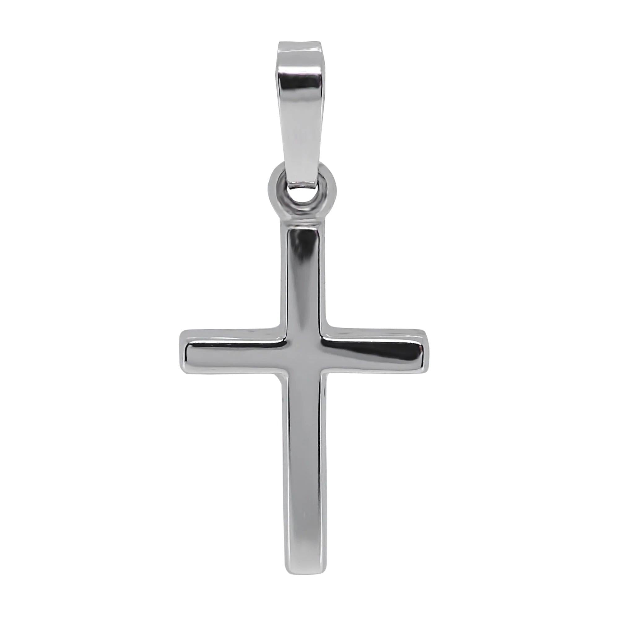 9ct White Gold sml cross 14x8mm