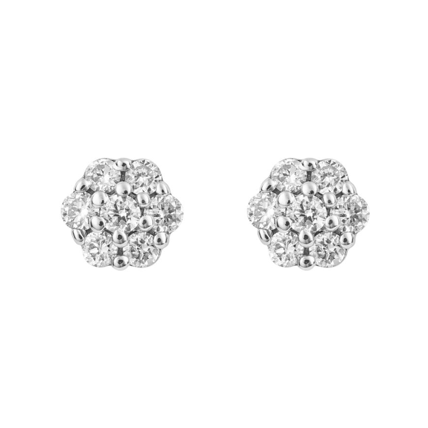 9ct yellow gold Diamond cluster stud