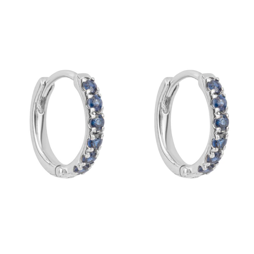 9ct white gold Blue Sapphire hoops