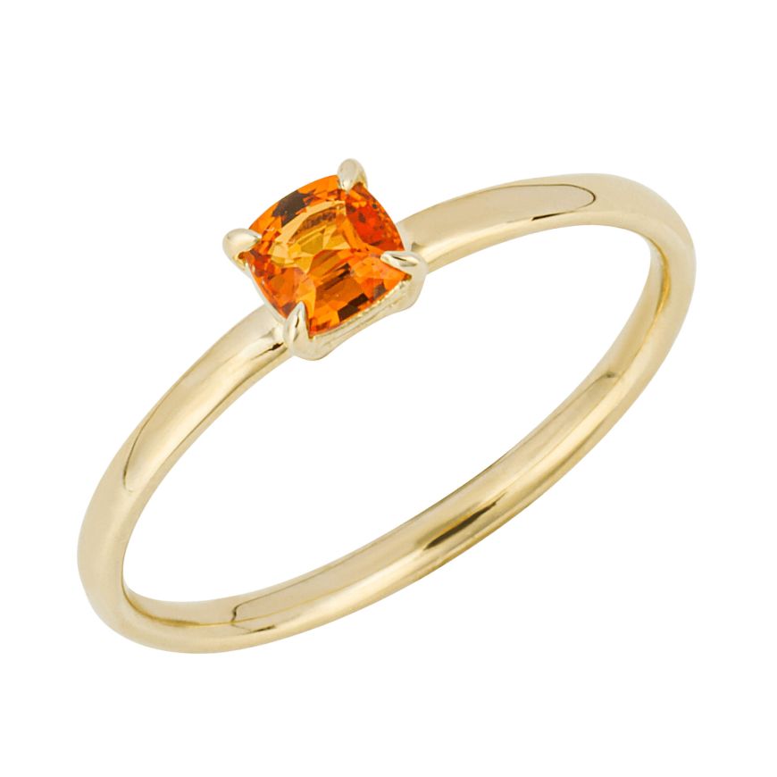 9ct Yellow Gold Orange Sapphire Ring