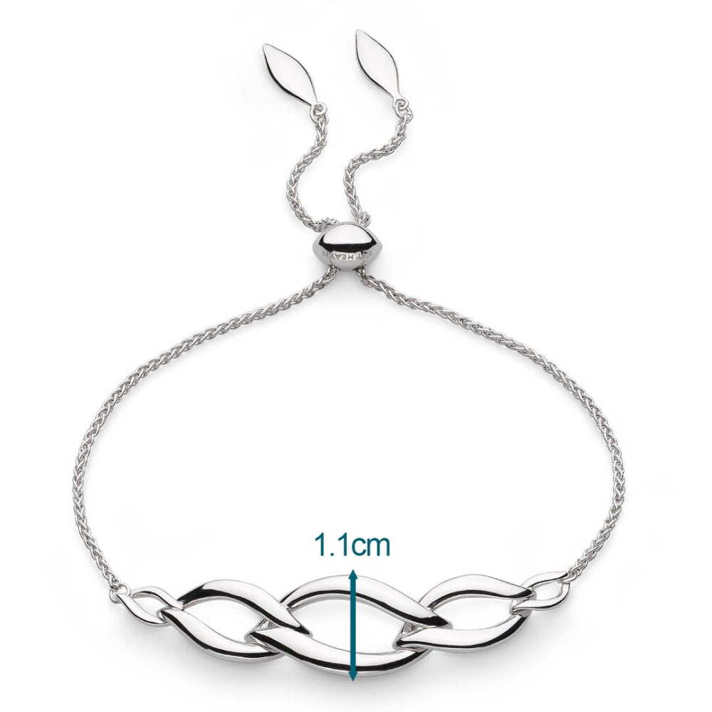 KH Silver Entwine Twine Link Trio Adj Togg Blt