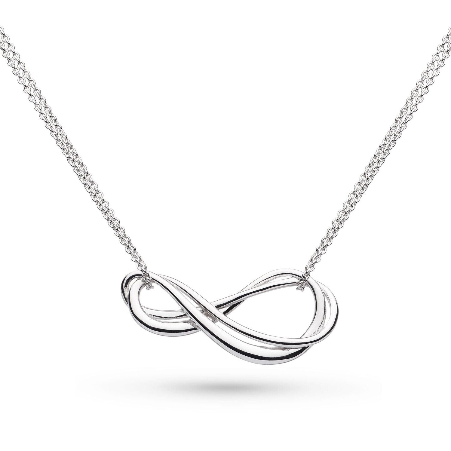 Silver Infinity Twin Chain Necklace