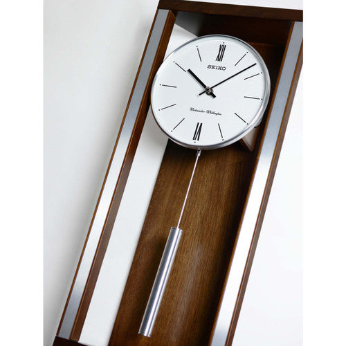 Timeless Dark Brown Dual Chime Wall Clock