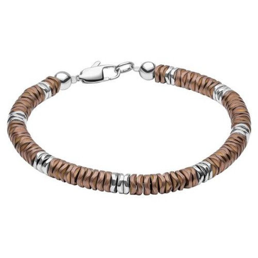 Fred Bennett 21cm Stainless Steel Bronze Hematite Bracelet