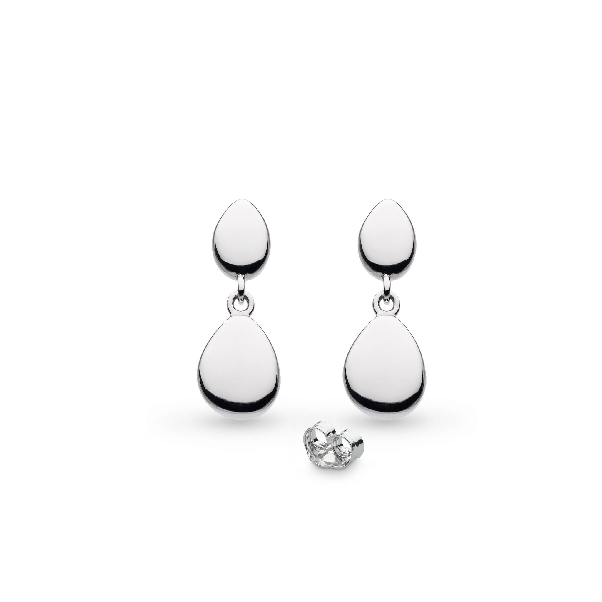 Silver Coast Pebbles Double Droplets Earrings