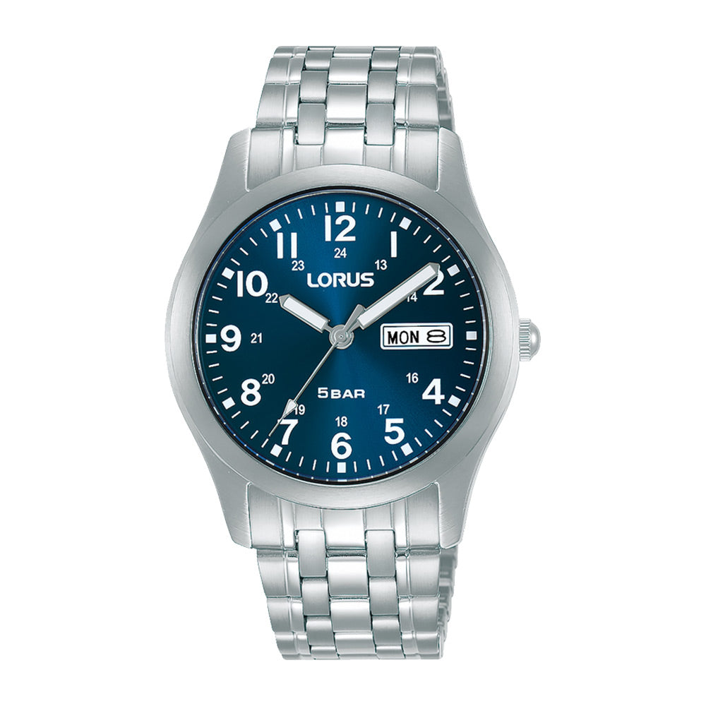 Gents Stainless steel blue dial bracelet watch