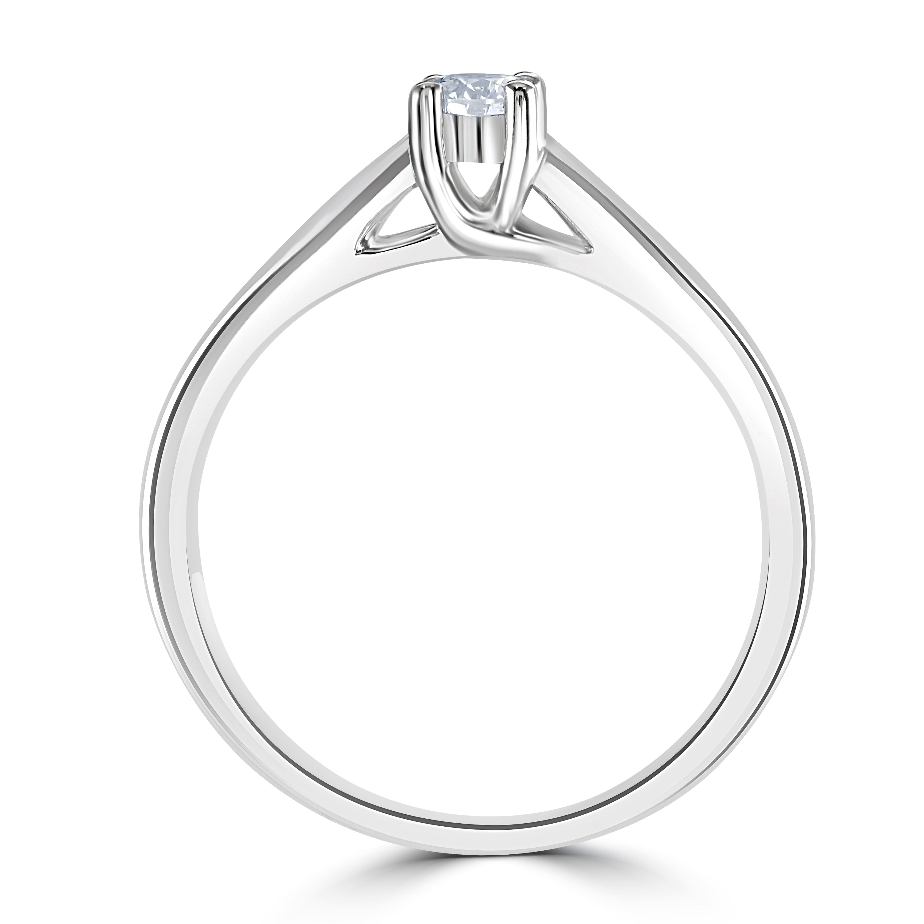 0.15ct Round Brilliant Cut Diamond Solitaire 18ct White Gold Ring