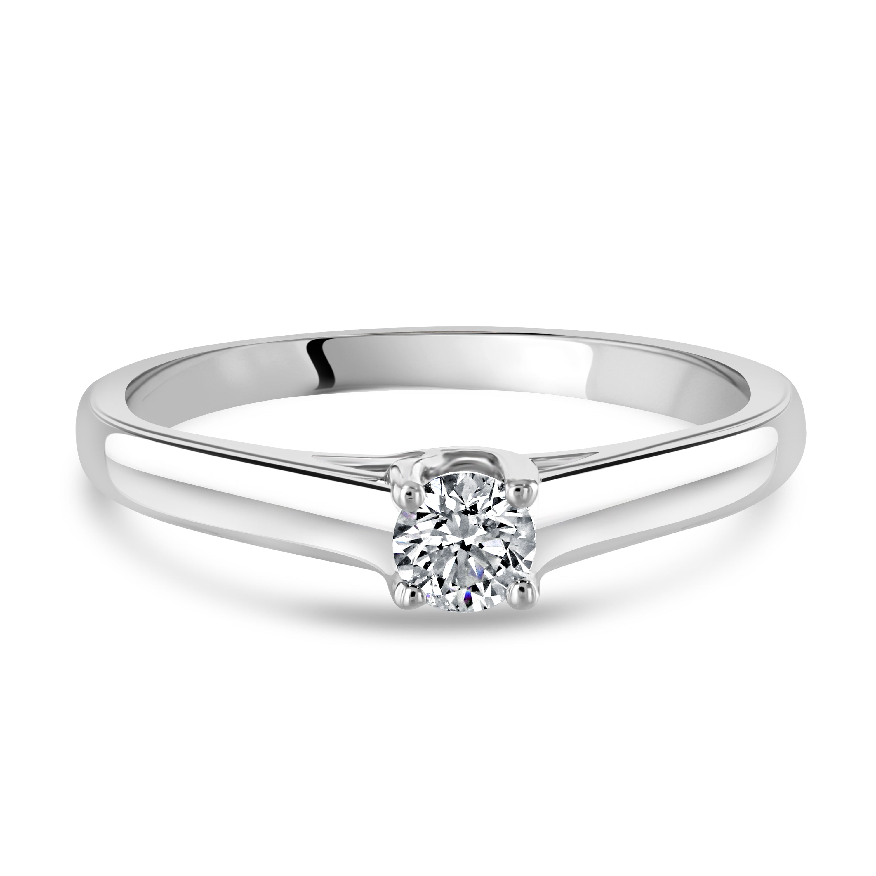 0.25ct Round Brilliant Cut Diamond Solitaire 18ct White Gold Ring