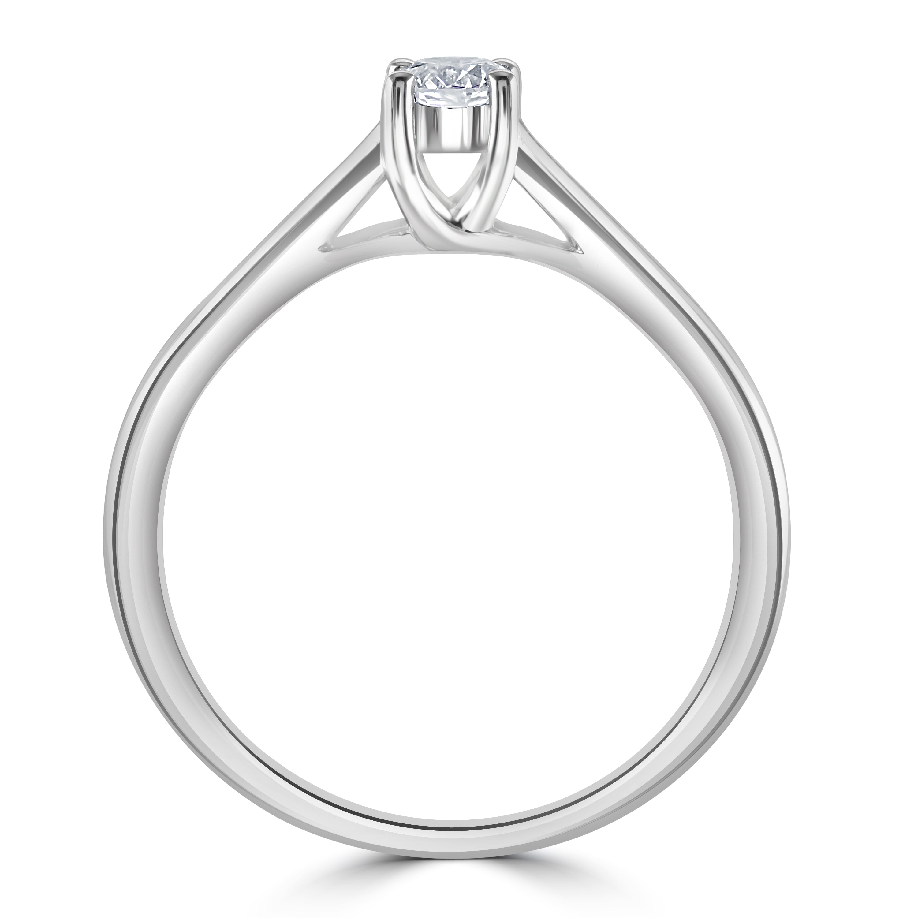0.25ct Round Brilliant Cut Diamond Solitaire 18ct White Gold Ring