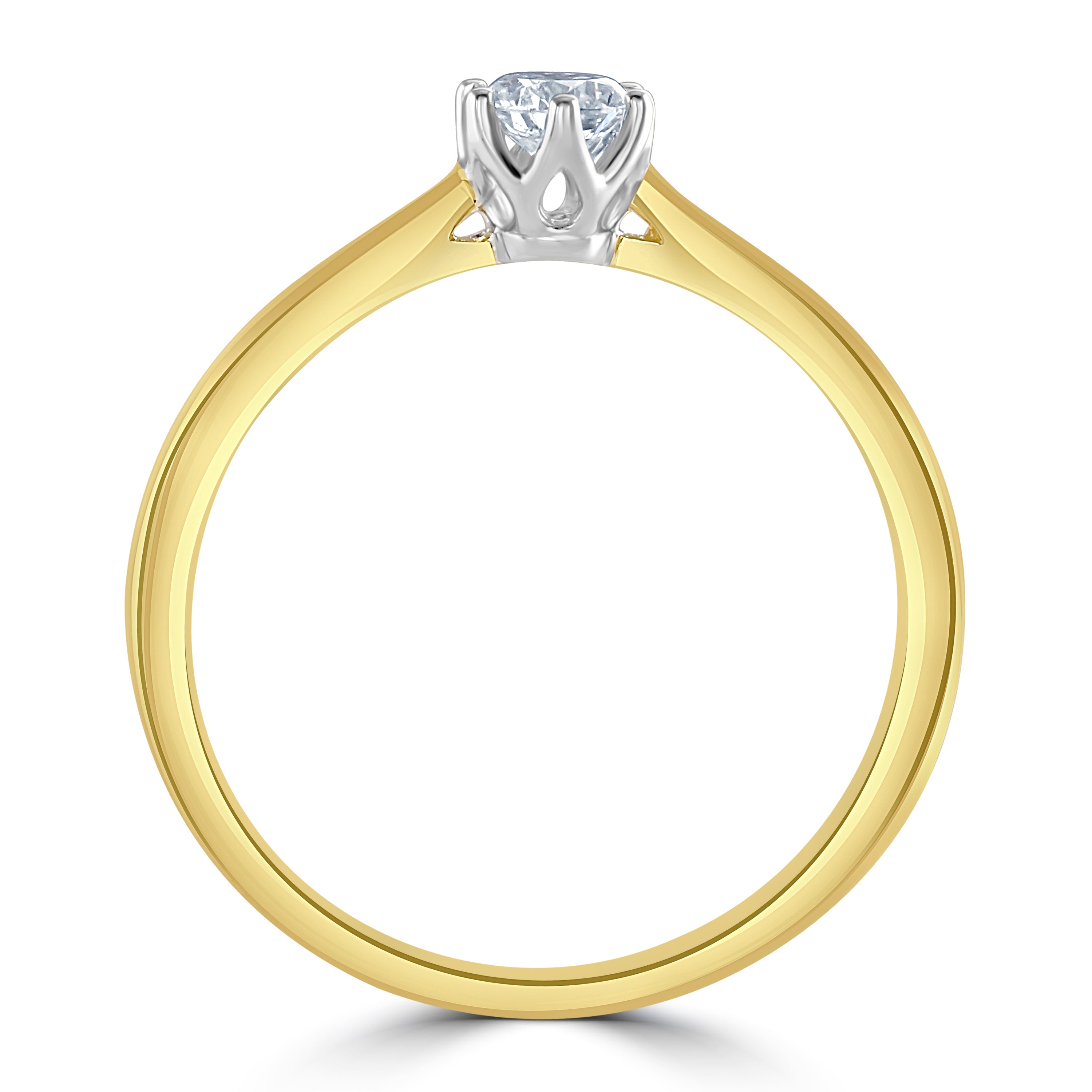 0.25ct Round Brilliant Cut Diamond Solitaire 18ct Yellow Gold Ring