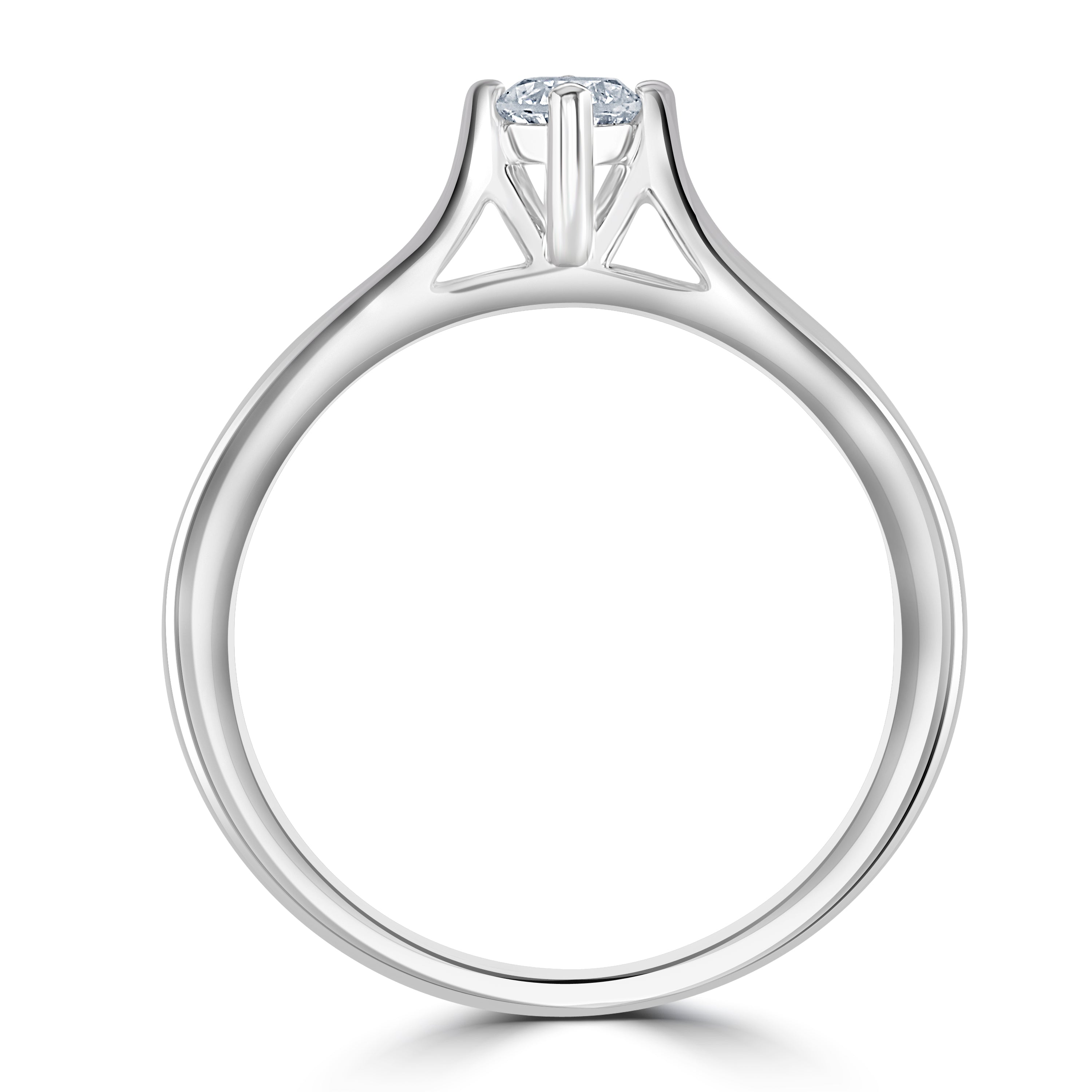 0.25ct Round Brilliant Cut Diamond Solitaire 18ct White Gold Ring