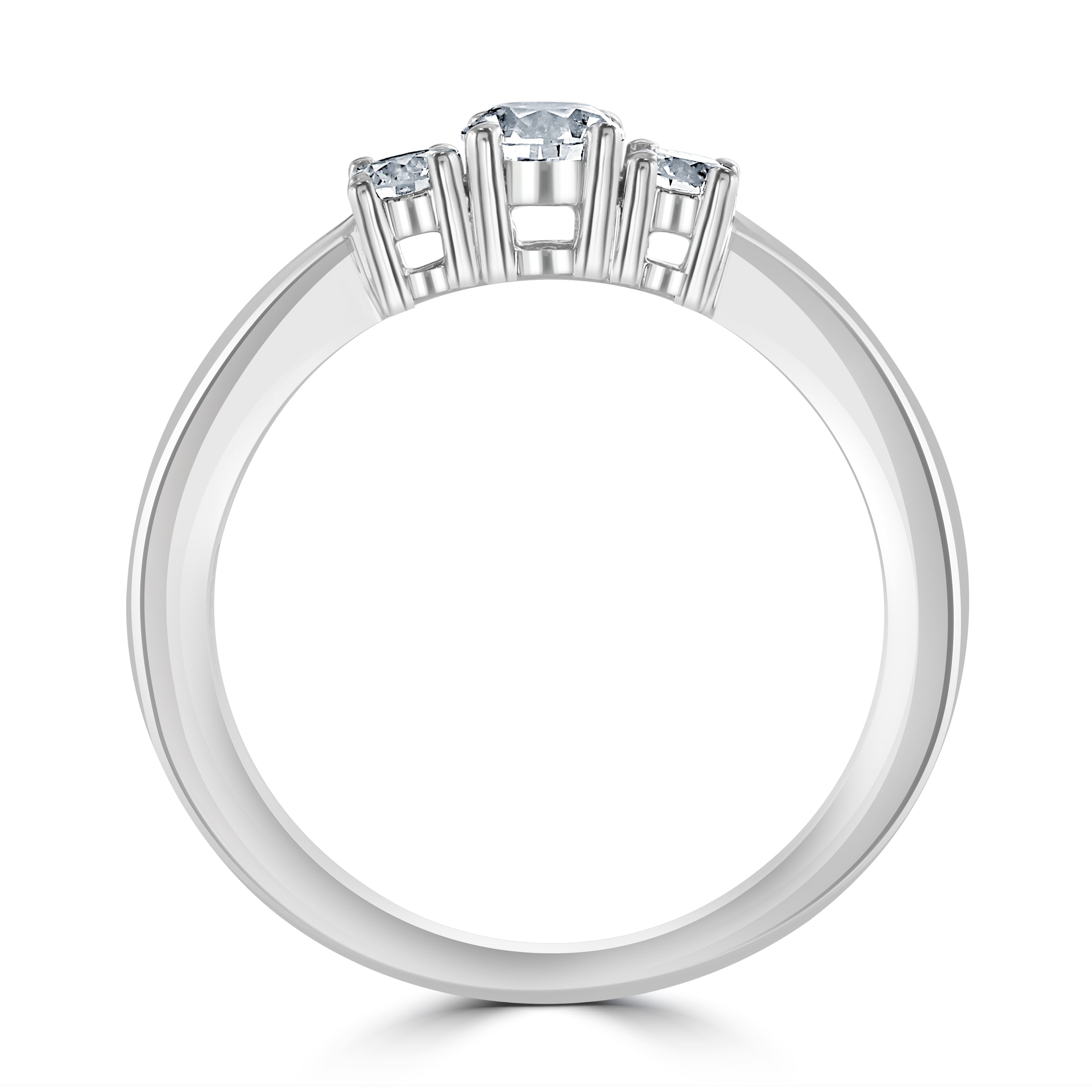 18ct White Gold 4-clw b/c dia 3-st ring