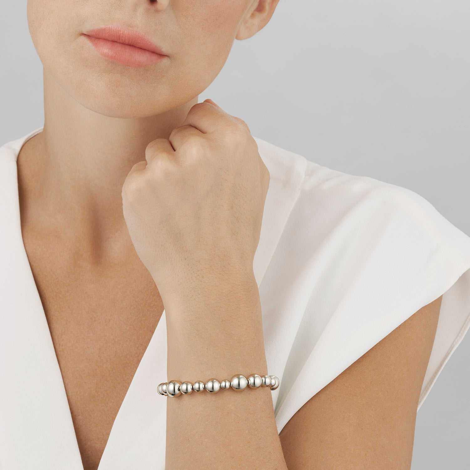 Silver Moonlight Grapes Drawstring Bracelet