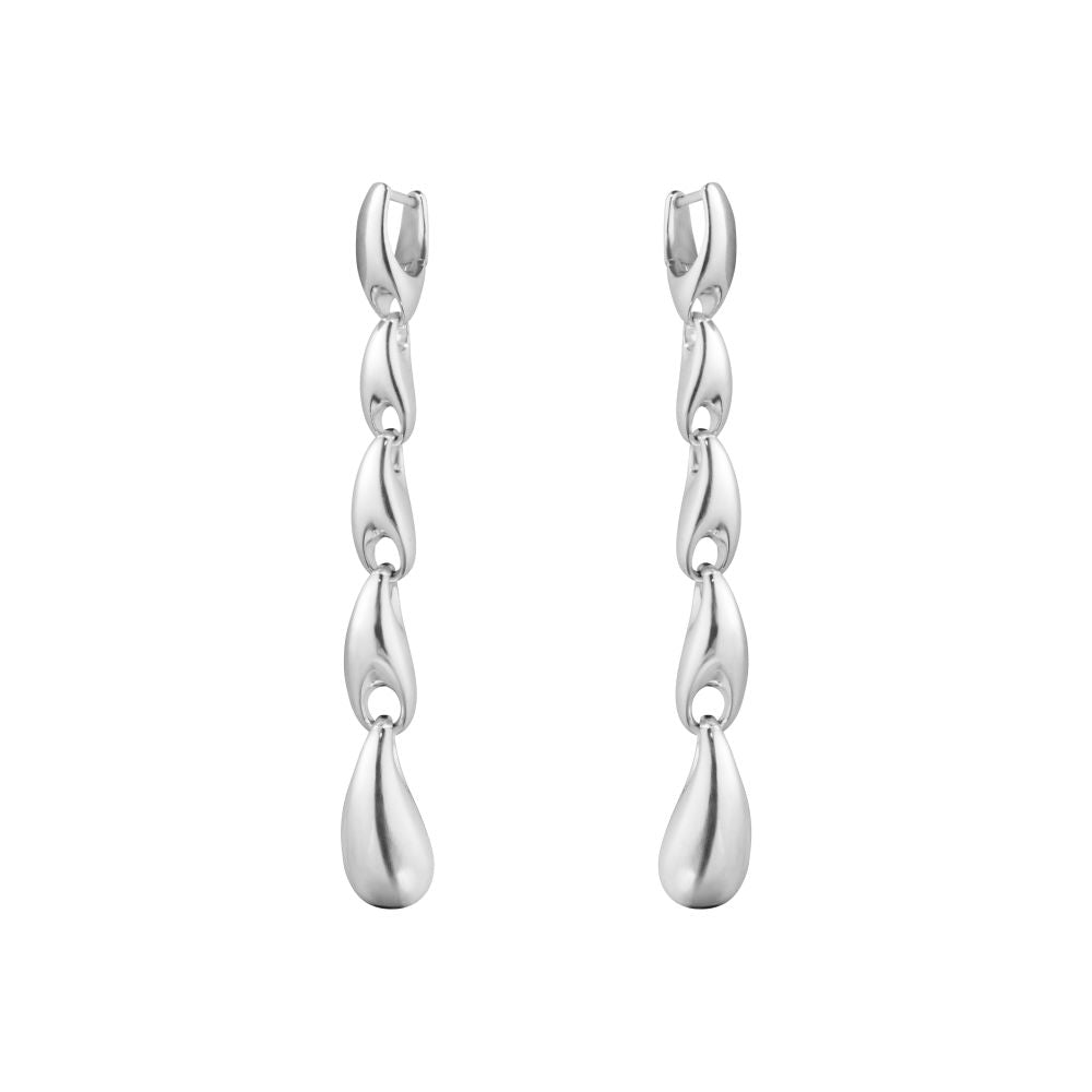 Silver Reflect Long Drop Earrings
