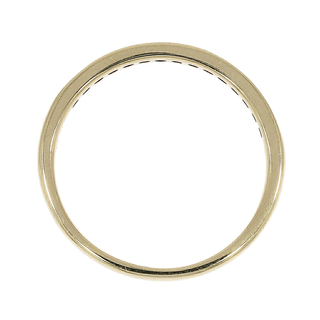 18ct yellow gold sapphire and diamond 15-stone channel set half eternity ring