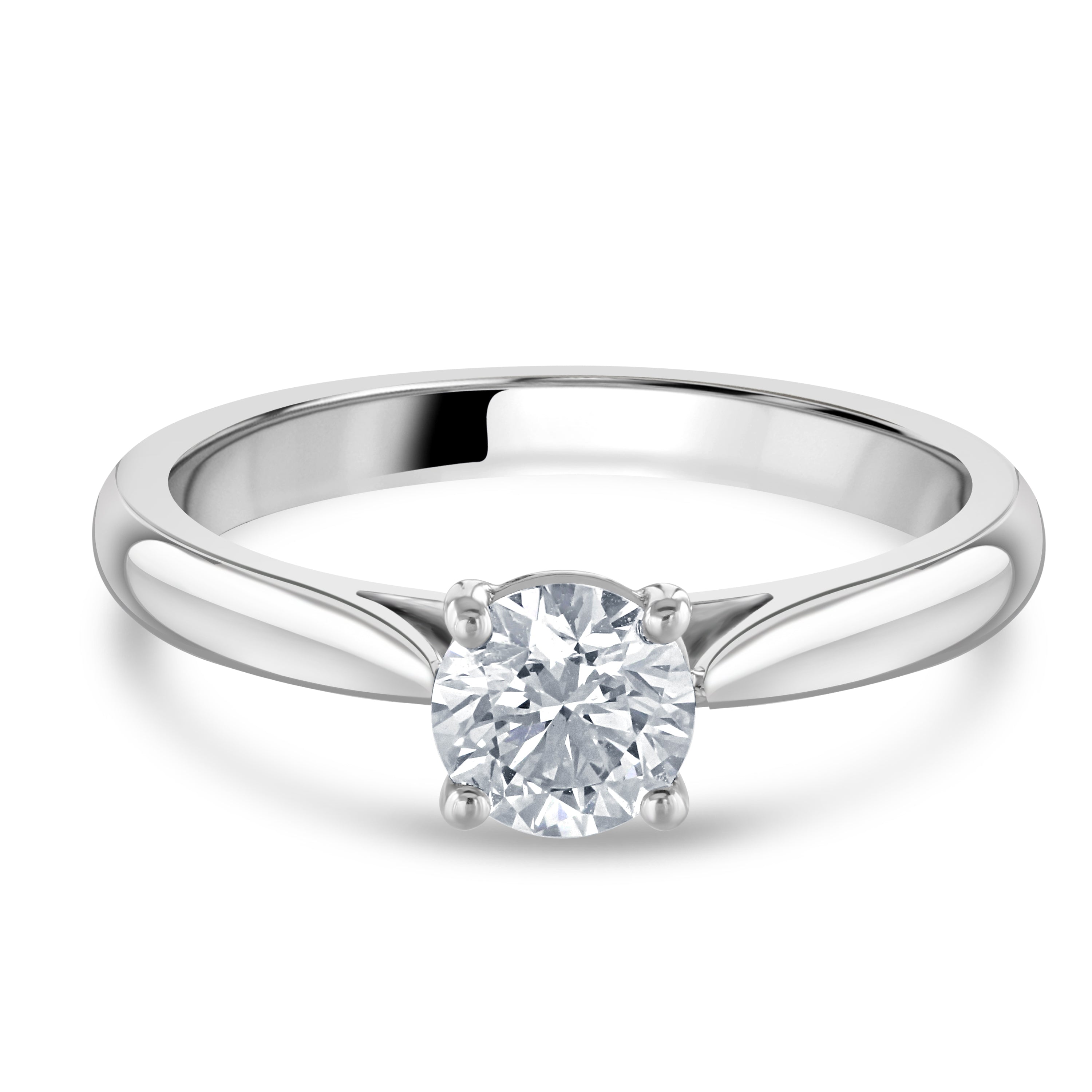 0.62ct Round Brilliant Cut Diamond Solitaire Platinum Ring