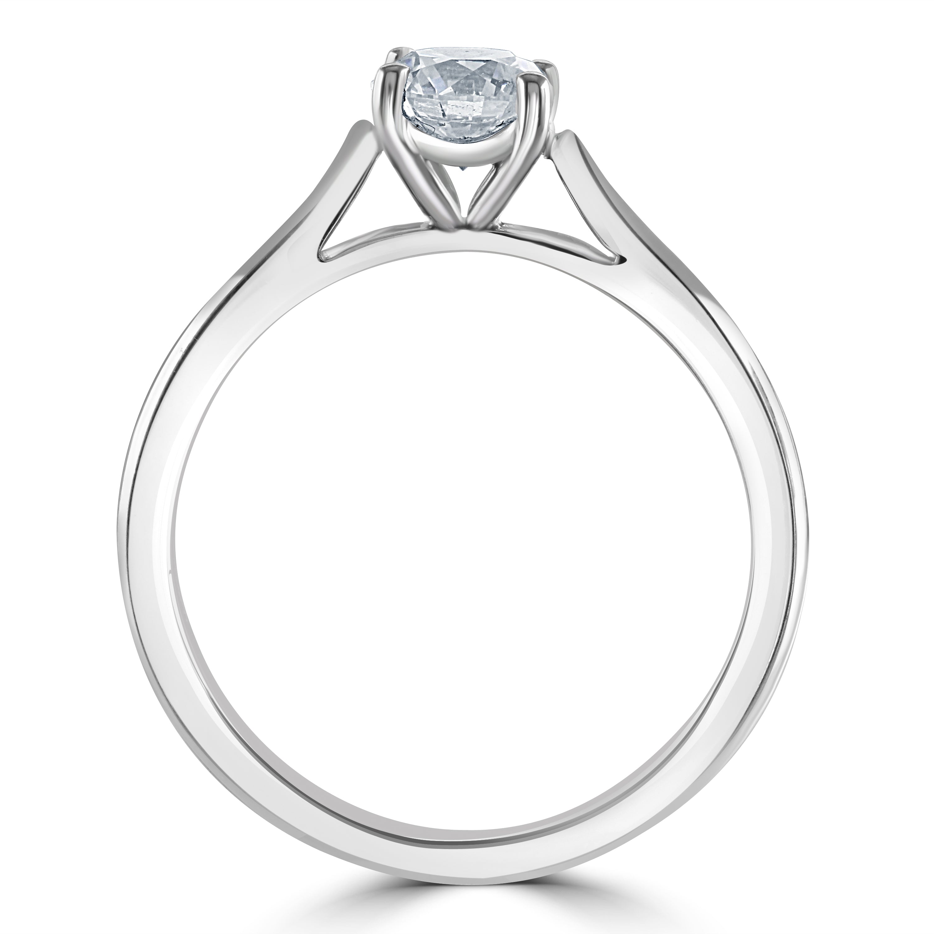 0.62ct Round Brilliant Cut Diamond Solitaire Platinum Ring