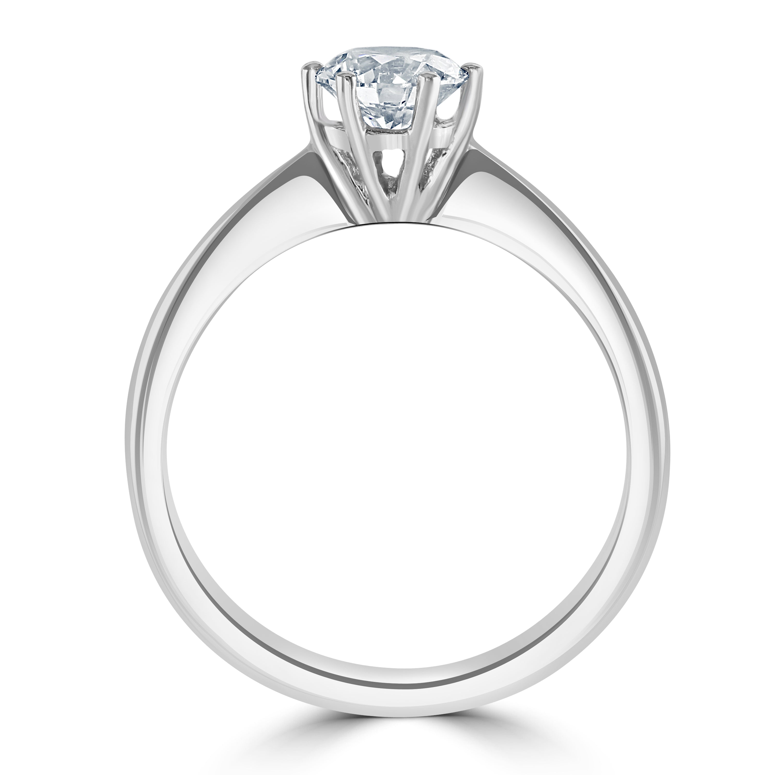 0.70ct Round Brilliant Cut Diamond Solitaire Platinum Ring