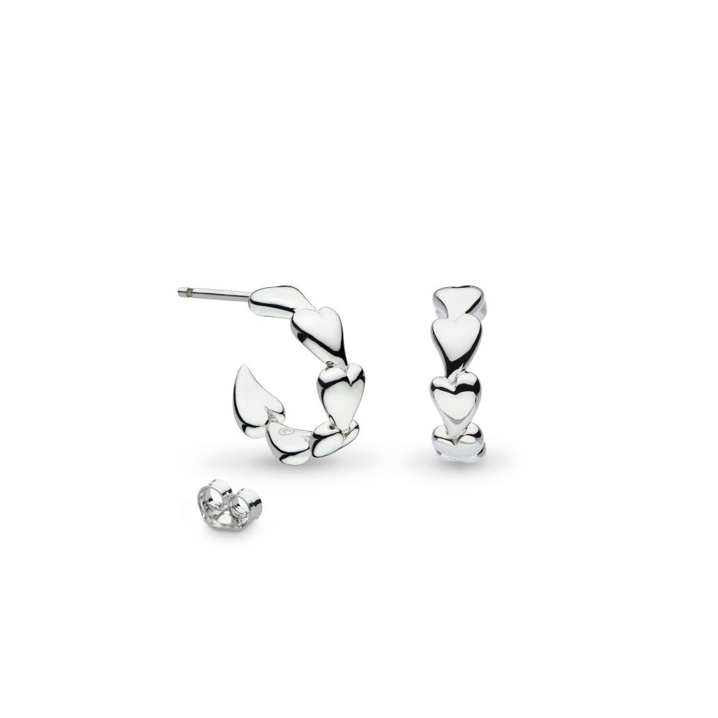 KH Silver Desire Kiss Linking Heart Mini Hoop Errngs